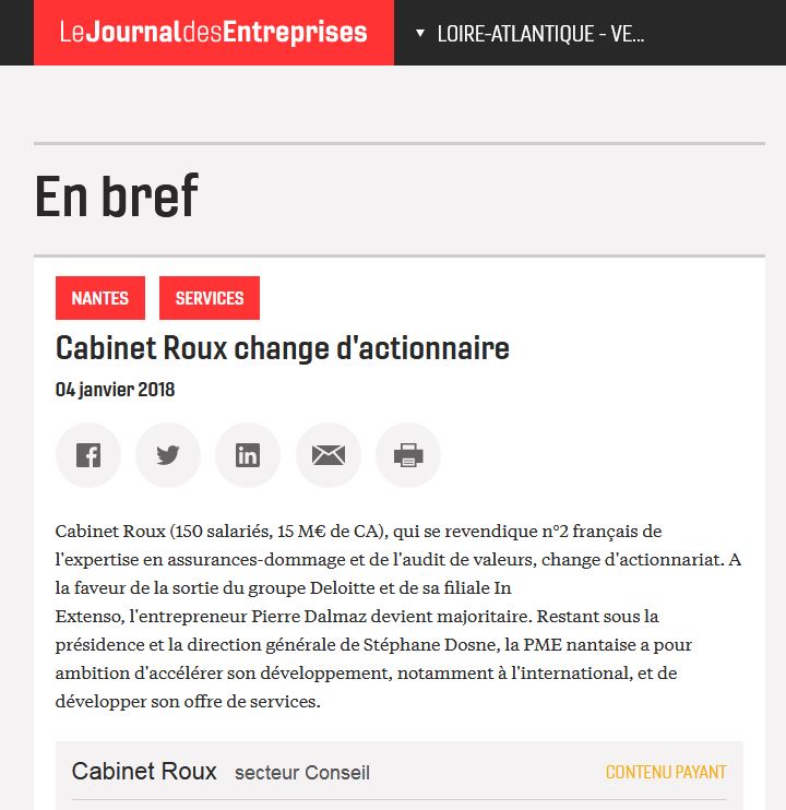 journal des entreprises